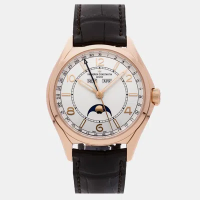 Pre-owned Vacheron Constantin Silver 18k Rose Gold Fiftysix 4000e/000r-b438 Automatic Men's Wristwatch 40 Mm