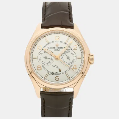 Pre-owned Vacheron Constantin Silver 18k Rose Gold Fiftysix 4400e/000r-b436 Automatic Men's Wristwatch 40 Mm