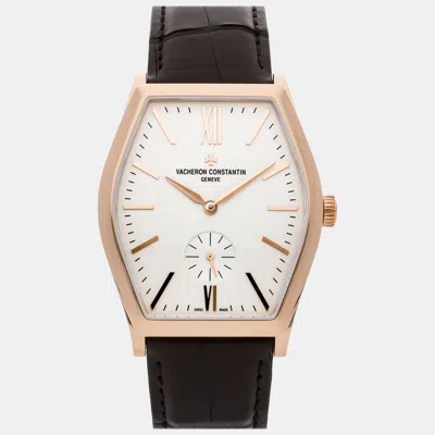 Pre-owned Vacheron Constantin Silver 18k Rose Gold Malte 82230/000r-9963 Manual Winding Men's Wristwatch 36 Mm