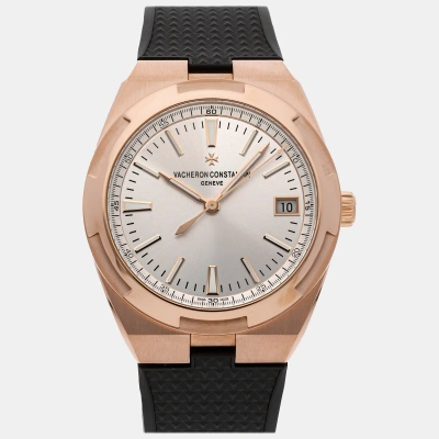 Pre-owned Vacheron Constantin Silver 18k Rose Gold Overseas 4500v/000r-b127 Automatic Men's Wristwatch 41 Mm