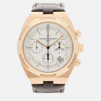 Pre-owned Vacheron Constantin Silver 18k Rose Gold Overseas Automatic Men's Wristwatch 42 Mm