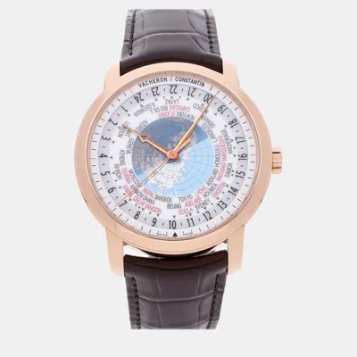 Pre-owned Vacheron Constantin Silver 18k Rose Gold Patrimony 86060/000r-9640 Automatic Men's Wristwatch 42 Mm