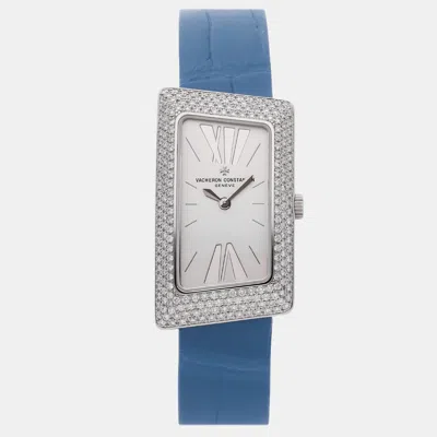 Pre-owned Vacheron Constantin Silver 18k White Gold 1972 25515/u01g-9233 Quartz Women's Wristwatch 21 Mm