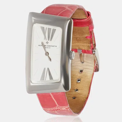 Pre-owned Vacheron Constantin Silver 18k White Gold Cambree Quartz Women's Wristwatch 21 Mm