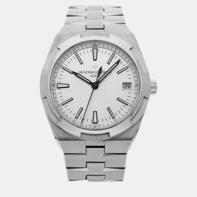 Pre-owned Vacheron Constantin Silver Stainless Steel Overseas Automatic Men's Wristwatch 41 Mm
