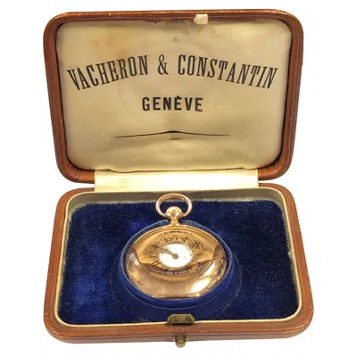 Pre-owned Vacheron Constantin Vacheron & Constantin Rose Gold Demi Hunter Pocket Watch And Original Box In Red