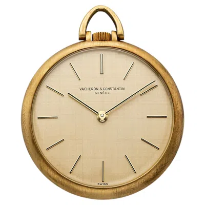 Pre-owned Vacheron Constantin Vintage 1960s  Pocket Watch 1024 18k Yg Linen Dial 34 Mm In Multi