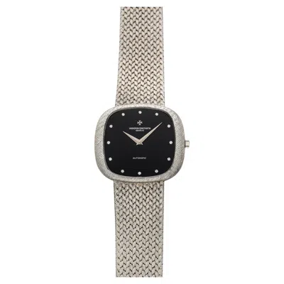 Pre-owned Vacheron Constantin Vintage 1970s  Integrated 18k Wg Onyx Diamond Dial Auto 32 Mm In Black