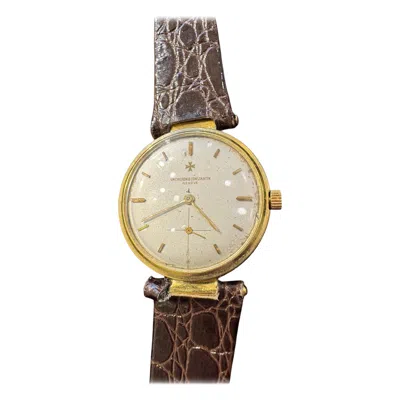 Pre-owned Vacheron Constantin Vintage  Geneve 35mm White Plate 18k Gold Watch