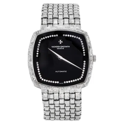 Pre-owned Vacheron Constantin Vintage  Onyx Diamond Dial 18k Gold Watch Ref. 7391 0 In Black
