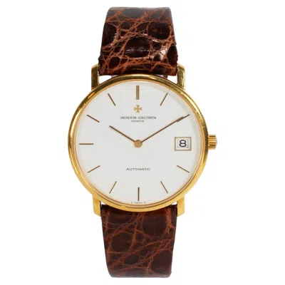 Pre-owned Vacheron Constantin Vintage  Patrimony 35mm 44001 Date Sigma White 18k Gold Watch