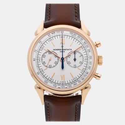 Pre-owned Vacheron Constantin White 18k Rose Gold Historiques 5000h/000r-b059 Manual Winding Men's Wristwatch 38 Mm