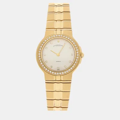 Pre-owned Vacheron Constantin White 18k Yellow Gold Phidias 16520/967j-8193 Quartz Women's Wristwatch 28 Mm