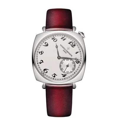 Vacheron Constantin White Gold Historiques American 1921 Watch In Burgundy
