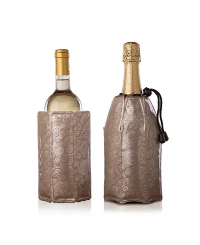 Vacu Vin Wine & Champagne Active Coolers, Set Of 2 In Brown