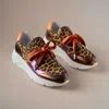 Vaddia Women's Bikini Sneaker In Cognac Leopard/orange In Multi