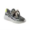 Vaddia Women's Bikini Sneaker In Taupe Leopard/lime In Multi