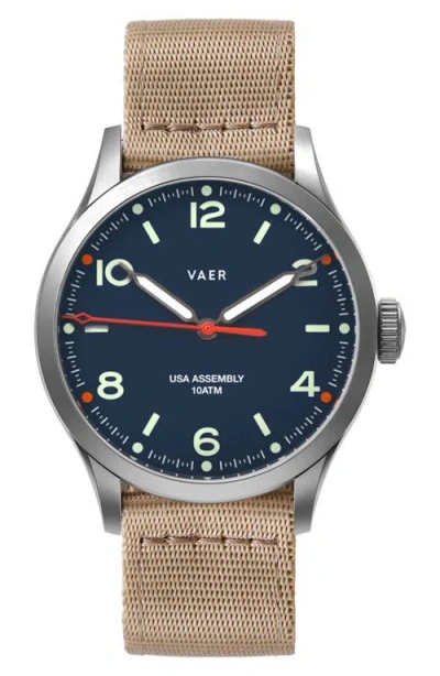 Vaer C5 Design Navy Solar Watch, 40mm