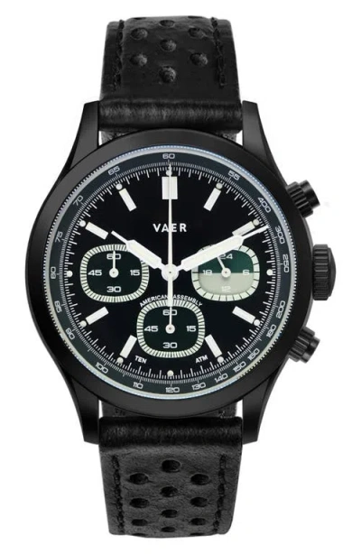 Vaer R1 Tactical Chronograph Watch, 40mm In Black