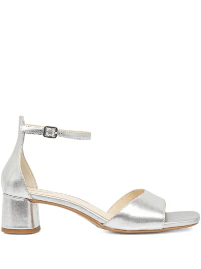 Vagabond 45mm Piper Ankle-strap Block-heel Sandals In Silver
