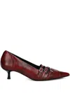 Vagabond 47mm Lykke Pointed-toe Buckled Pumps In Red