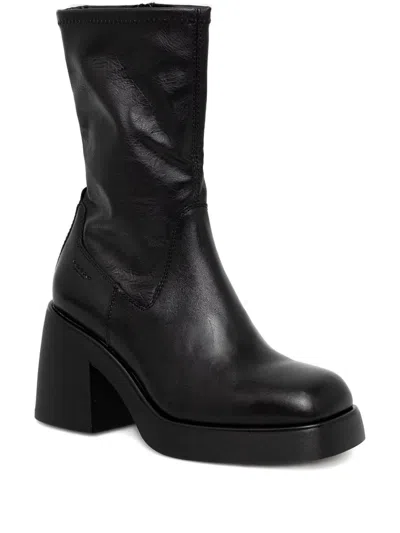 Vagabond 87mm Brooke Leather Block-heel Boots In Black