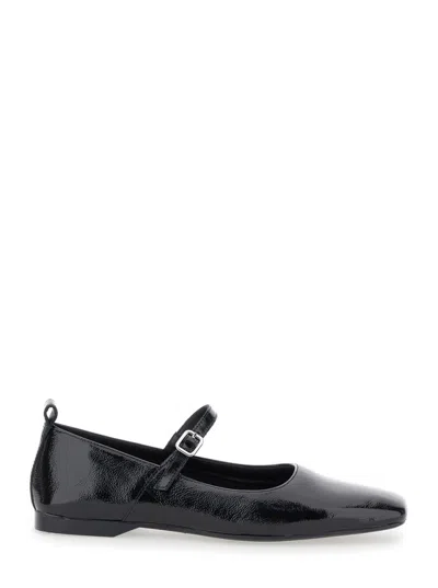 VAGABOND BLACK LEATHER BALLET FLATS