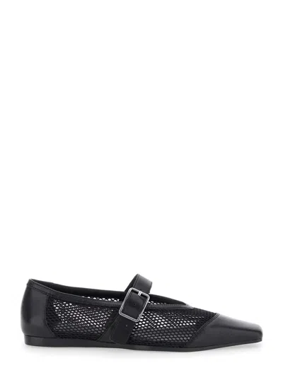 VAGABOND BLACK SQUARE TOE BALLET FLATS