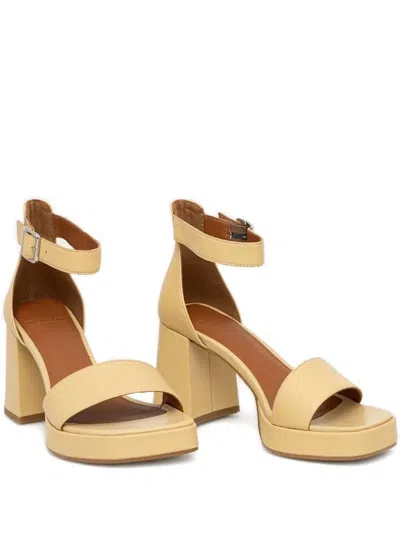 Vagabond Block-heel Ankle-strap Pumps In Yellow