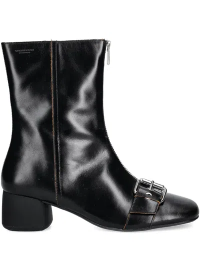 Vagabond Buckled Zip-up Ankle Boots In Black