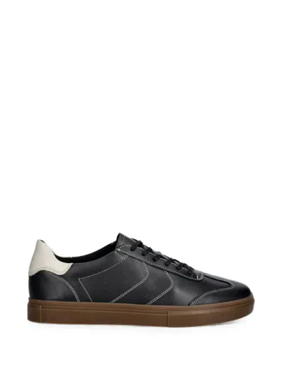Vagabond Cody Contrast-stitch Leather Sneakers In Black