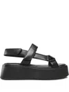 Vagabond Courtney Platform Leather Sandals In Black