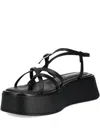 Vagabond Crossover Platform Sandals In Black