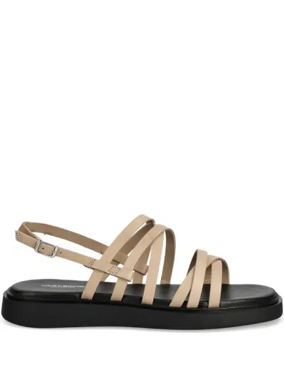 Vagabond Crossover Strap Sandals In Gold