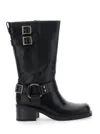 Vagabond Daniella Buckle-strap Leather Boots In Black