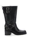 Vagabond Daniella Buckle-strap Leather Boots In Black