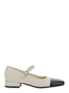 Vagabond White Slingback Ballet Flats In White/black
