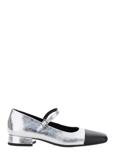 VAGABOND 'DEBBY' SILVER COLORED SLINGBACK PUMP WITH ADJUSTABLE STRAP IN LEATHER WOMAN