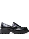 Vagabond Debossed-logo Loafers In Black