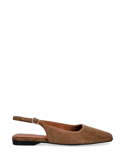 Vagabond Delia Square-toe Slingback Ballet Flats In Brown