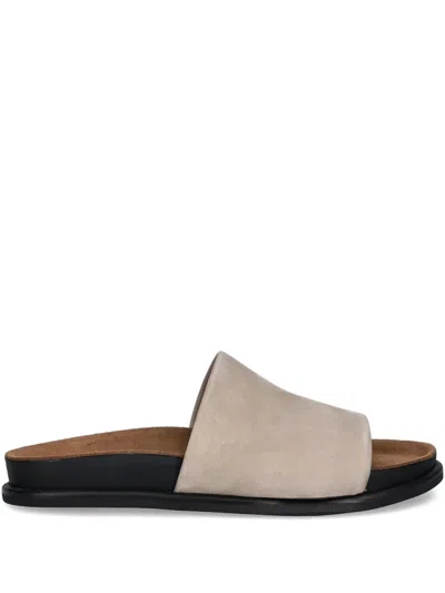 Vagabond Effie Suede Leather Sandals In Gold