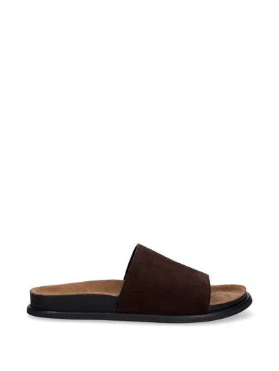 Vagabond Effie Suede-finish Flat Sandals In Brown
