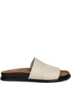Vagabond Effie Woven Leather Slides In Neutral