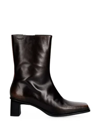 Vagabond Elvina Square-toe Leather Ankle Boots In Multi