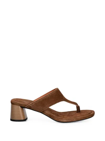 Vagabond Evie Suede Thong Sandals In Brown