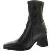 Vagabond Womens Black Flared-heel Leather Heeled Ankle Boots In Gold