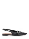VAGABOND 'HERMINE' BLACK SLINGBACK BALLET FLATS WITH DECORATIVE BUCKLES IN LEATHER WOMAN
