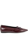 Vagabond Hermine Patent Leather Ballet Flats In Brown