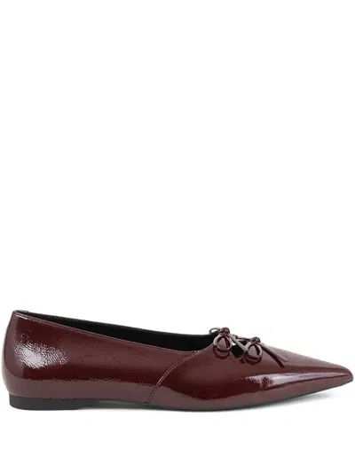 Vagabond Hermine Patent Leather Ballet Flats In Brown