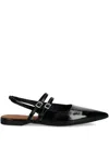Vagabond Hermine Patent Leather Ballet Flats In Black